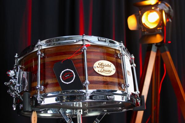 Bristol Drum Co. Segmented Black Walnut & Paduak 14" x 6" Snare Drum