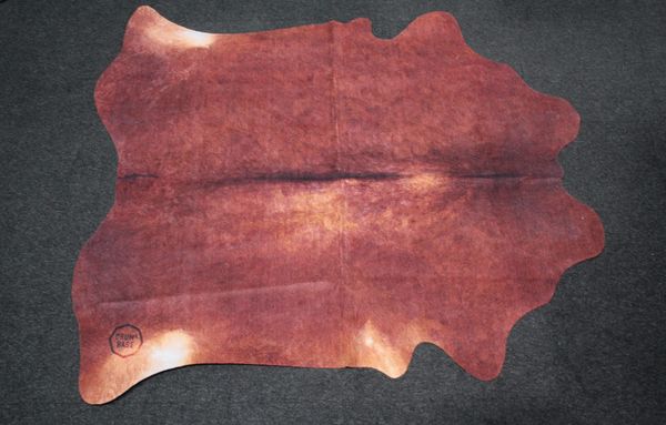 DRUMnBASE Vegan Cow Print Drum Rug - Red/Brown