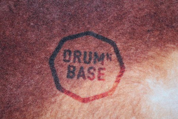 DRUMnBASE Vegan Cow Print Drum Rug - Red/Brown