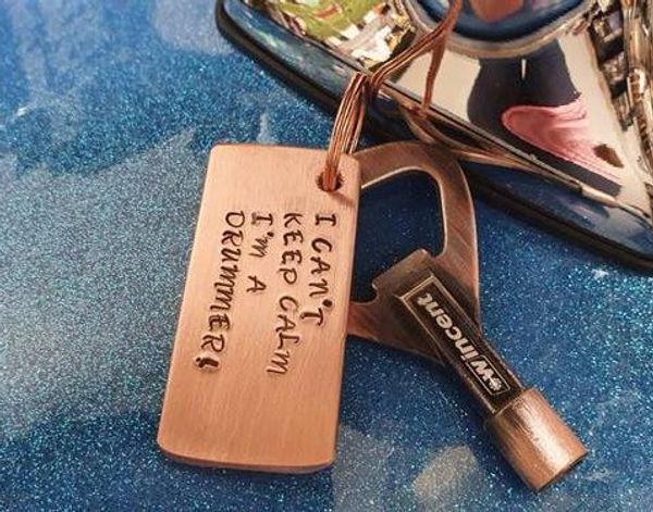 'I CAN'T KEEP CALM I'M THE DRUMMER' Solid Metal Plate Key-ring