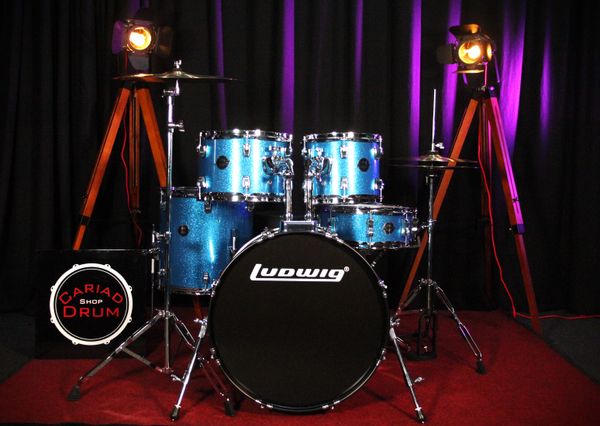 Ludwig Accent Fuse 5pc 20'' Drum Kit w/ Hardware & Cymbals - Blue Sparkle