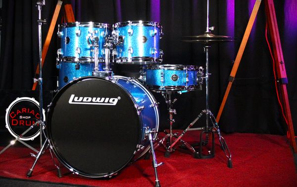 Ludwig Accent Fuse 5pc 20'' Drum Kit w/ Hardware & Cymbals - Blue Sparkle