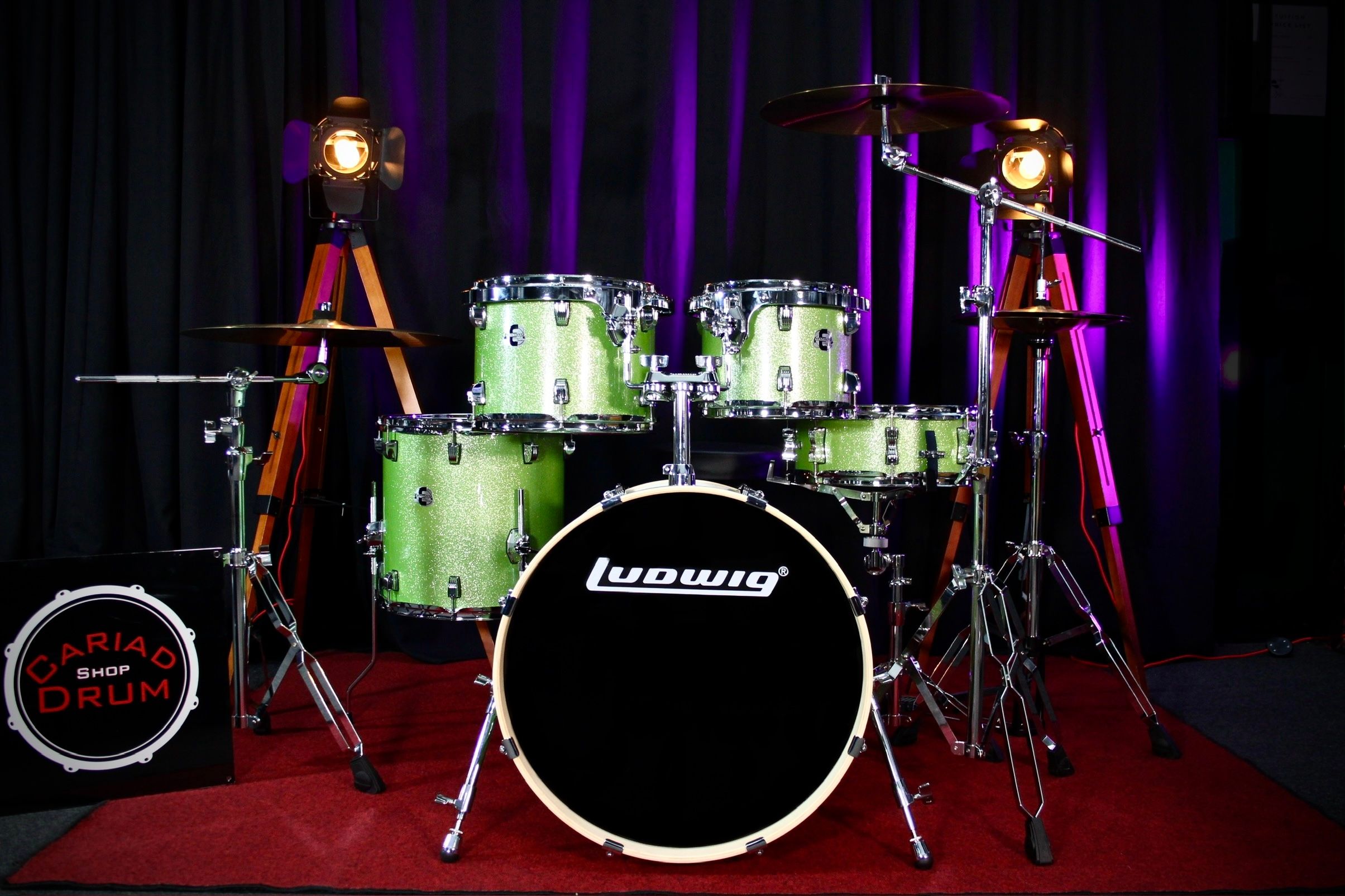 Ludwig Element Evolution 5pc 20” Drum Kit w/ Hardware & Cymbals - Mint Sparkle