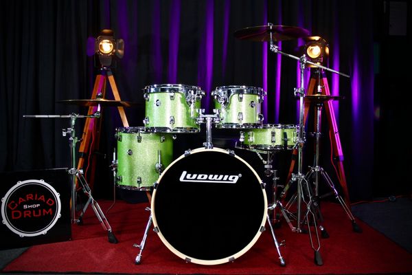 Ludwig Element Evolution 5pc 20” Drum Kit w/ Hardware & Cymbals - Mint Sparkle