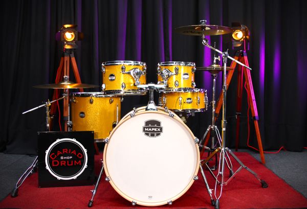 Mapex Mars Birch 22" Drum Kit w/ Hardware & Cymbals - Sunflower Sparkle