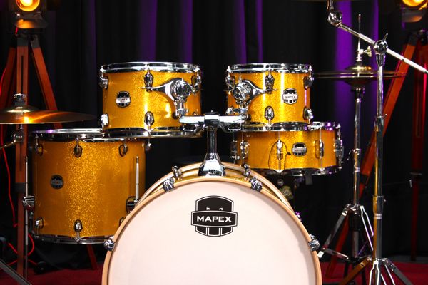 Mapex Mars Birch 22" Drum Kit w/ Hardware & Cymbals - Sunflower Sparkle