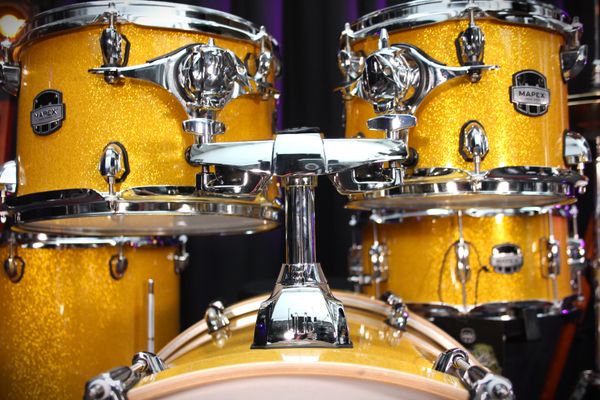 Mapex Mars Birch 22" Drum Kit w/ Hardware & Cymbals - Sunflower Sparkle