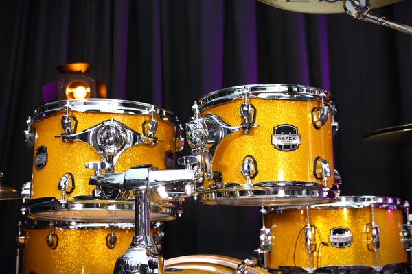 Mapex Mars Birch 22" Drum Kit w/ Hardware & Cymbals - Sunflower Sparkle