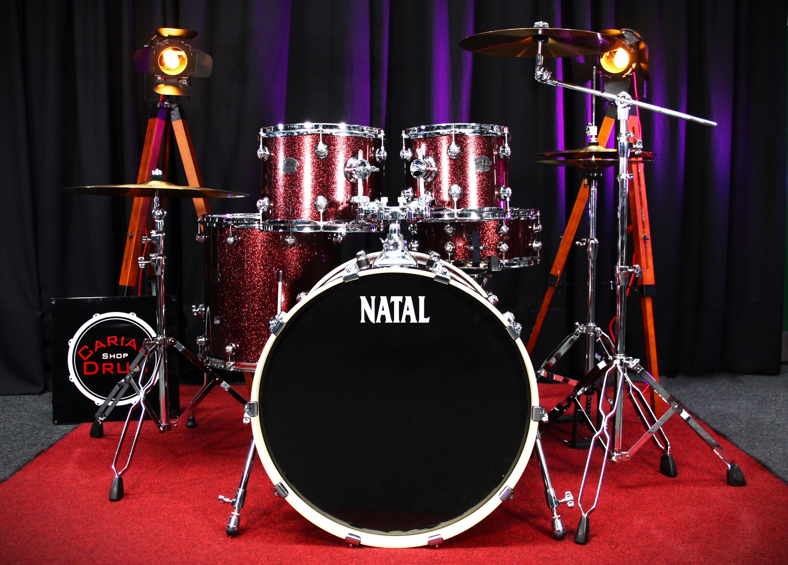 Natal Arcadia 5pc 22'' Drum Kit w/hardware - Burgundy Sparkle