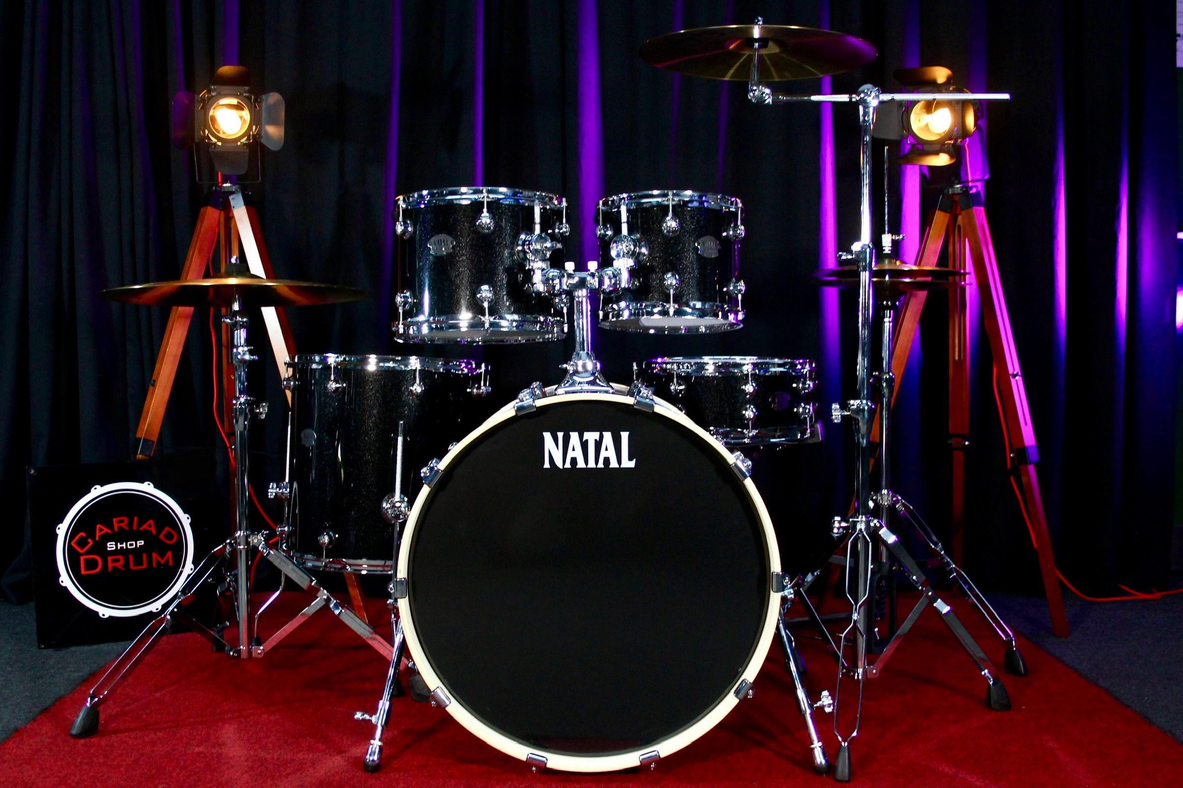 Natal Arcadia 5pc 22” Drum Kit w/Hardware - Black Sparkle