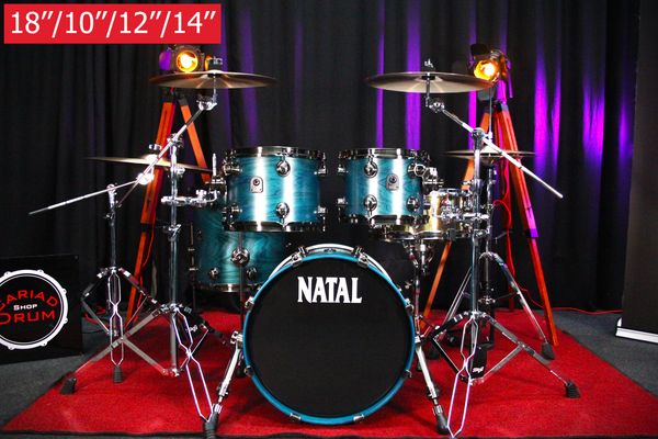 Natal Café Racer 4pc 18''/10''/12''/14'' Shell Pack - Cerulean Blue