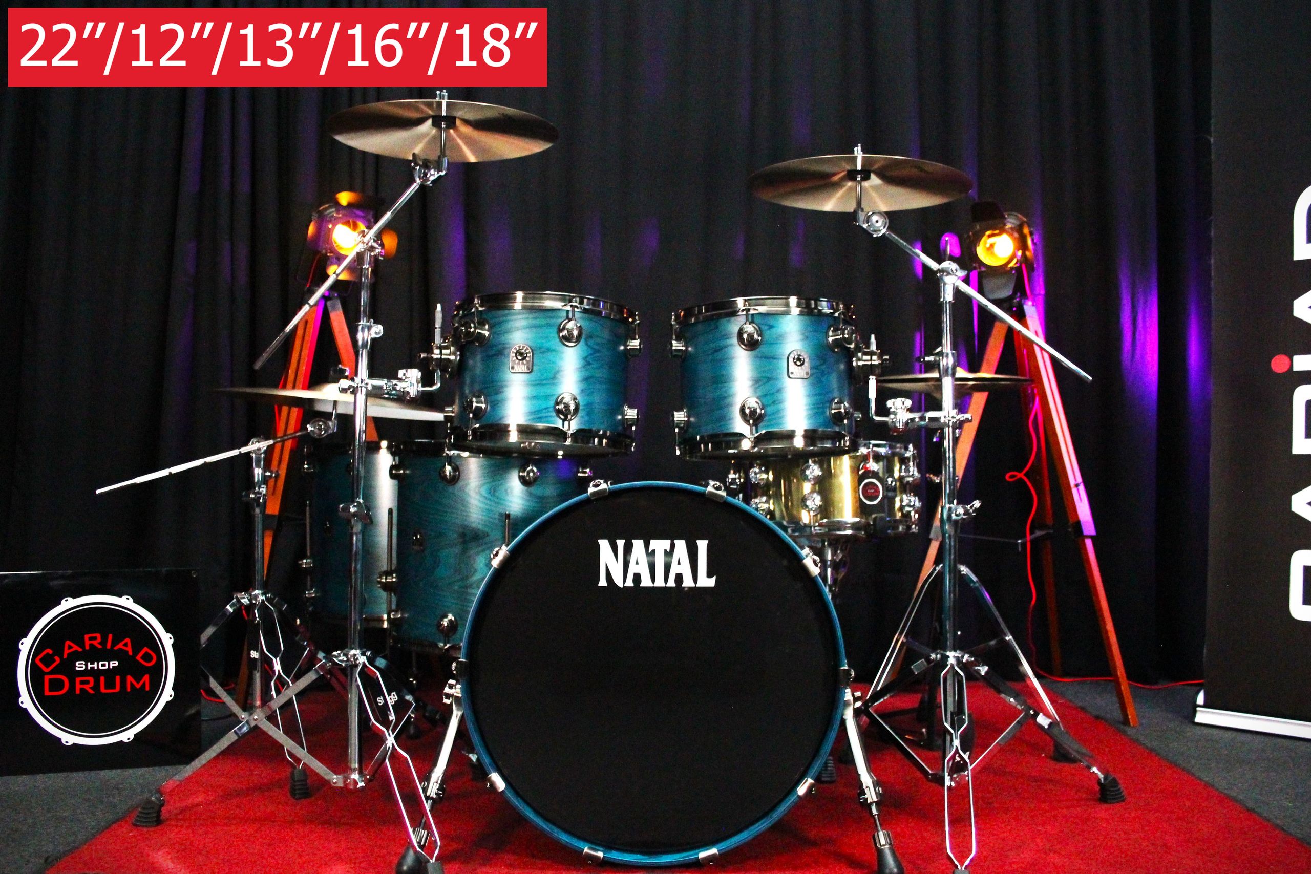 Natal Café Racer 5pc 22''/12''/13''/16''/18'' Shell Pack - Cerulean Blue