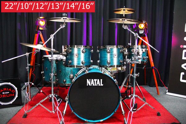 Natal Café Racer 6pc 22''/ 10''/ 12''/ 13''/ 14''/ 16'' Shell Pack - Cerulean Blu