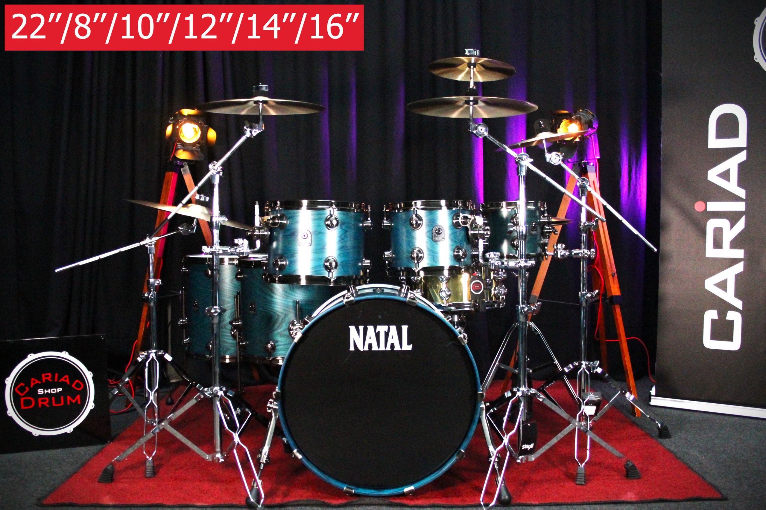 Natal Cafe Racer 6pc 22''/8''/10''/12''/14''/16'' Shell Pack - Cerulean Blue