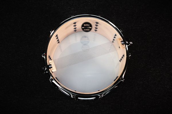 Natal Mappa Burl 14" x 7" Snare Drum - Black Smoked Gloss