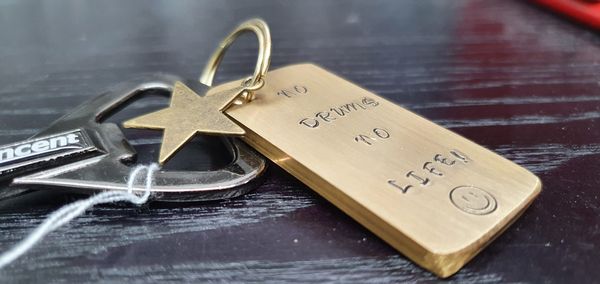 'NO DRUMS NO LIFE' Solid Metal Plate Key-ring