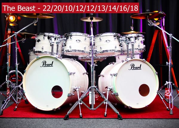 Pearl Export The Beast 9pc Drum Kit - Slipstream White