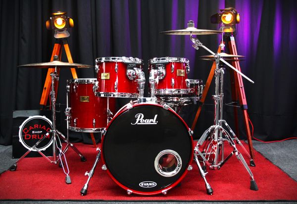 Pearl Prestige Session Select Maple Mahogany 20" 4pc Shell Pack - Cherry Red Lacquer
