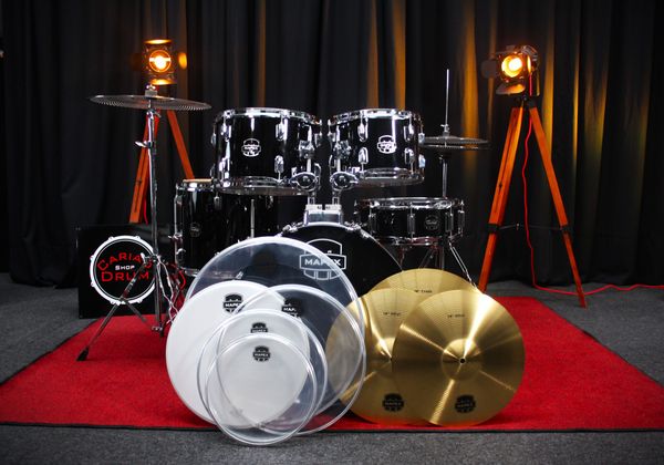 Stealth Low Volume Mapex Comet Fusion 18" 5pc Kit w/hardware - Dark Black